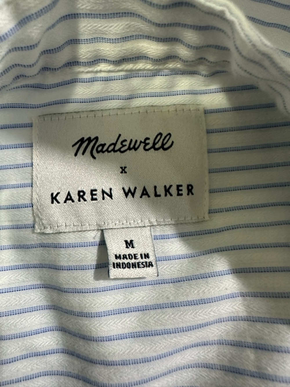 Madewell X Karen Walker Striped Ruffle Annie Shirt Sz M - Picture 8 of 9